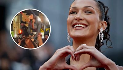 Bella Hadid sorprendió montando a caballo en la Semana de la Moda de Nueva York