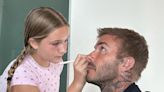 David Beckham Lets Daughter Harper Do His Makeup: ‘Needed a Little Powder and Contouring’