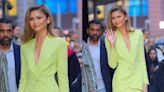 Zendaya Lights Up ‘Live With Kelly and Mark’ in Tennis Ball-green Vintage Mugler Skirt Suit, Talks New ‘Challengers’ Movie