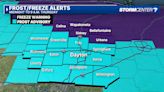 Freeze Warning, frost advisory in effect overnight; Milder temperatures ahead