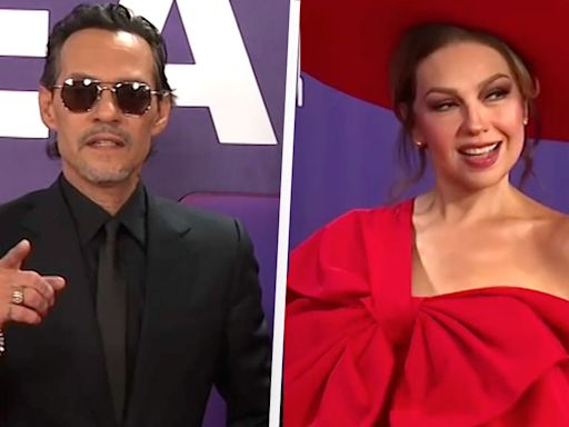 Marc Anthony mandando besos y Thalía buscando su mejor ángulo: la alfombra de los Latin AMAs