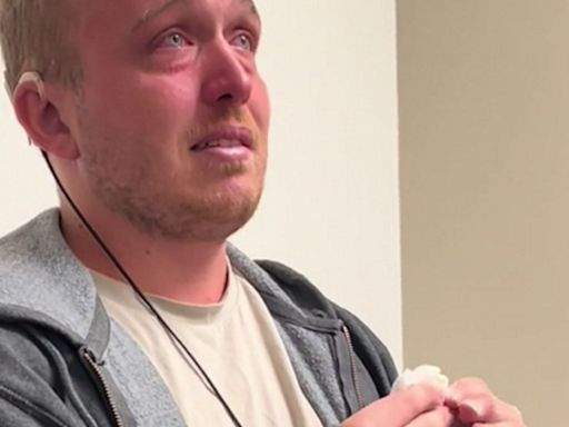 Heartwarming moment man, 28, hears for the first time and bursts into tears