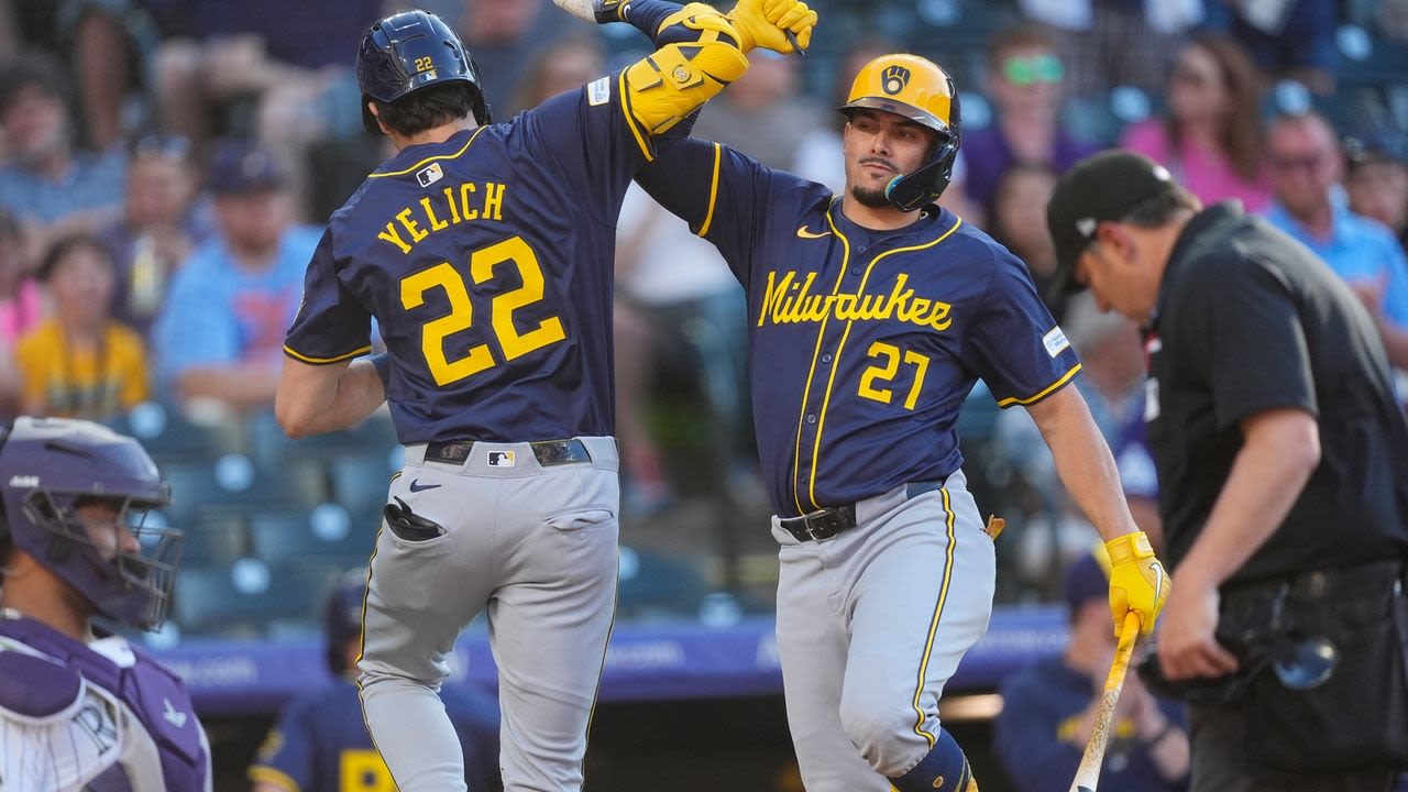 Colin Rea pitches 7 innings, Christian Yelich homers in the Brewers' 3-0 victory over the Rockies