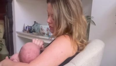 New mother Emily Atack shares sweet video doting on her baby