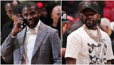 Floyd Mayweather gifted $30,000 to a group of homeless men outside basketball game