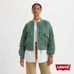 Levis 女款 鋪棉飛行外套 / 抓皺袖設計 蒂芬妮綠