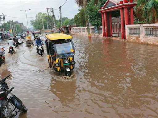 Rainwater inundates Jind roads