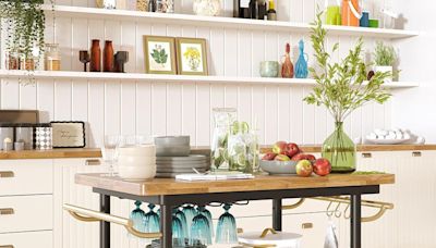 Drew Barrymore’s Stylish Kitchen Island Is A Functional Space-Saver