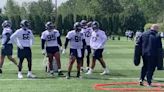 Top NFL draft choice Byron Murphy in a pass-rush drill in Seahawks rookie minicamp