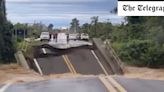 Watch: Man narrowly avoids death after Brazil motorway bridge buckles