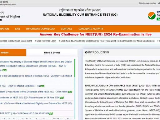 NEET UG Re-Exam 2024 Results Expected Soon at neet.nta.nic.in - Times of India