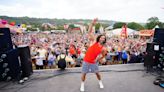 Fitness buffs enjoy a workout at Glastonbury site on day two of the festival