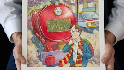 Original painting for front of 1st Harry Potter book sells for record sum