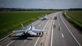 Fighter jets land on highway in emergency training exercise