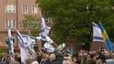 Pro-Israel demonstrators gather in Malmo as country's Eurovision entry takes to stage