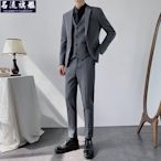 工廠大尺碼男西裝韓版休閒套裝緊身男式西裝商務新郎禮服三件式-名流