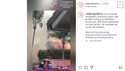 Incendio en la mansión de Marc Anthony en República Dominicana