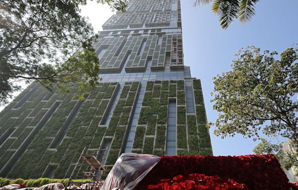 The Ambani wedding is set to happen at the family's Mumbai mansion, Antilia. Take a look at the $1 billion tower.