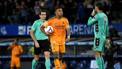 Vinicius, Mbappe penalties help Madrid beat Real Sociedad