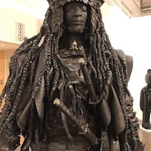 A statue of Yasuke, an African slave, who arrived in Japan in 1579 and ...