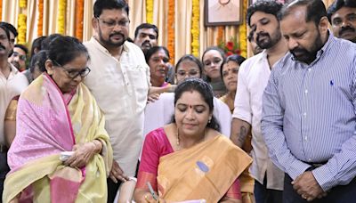 Sandhya Rani takes charge as Minister at Secretariat