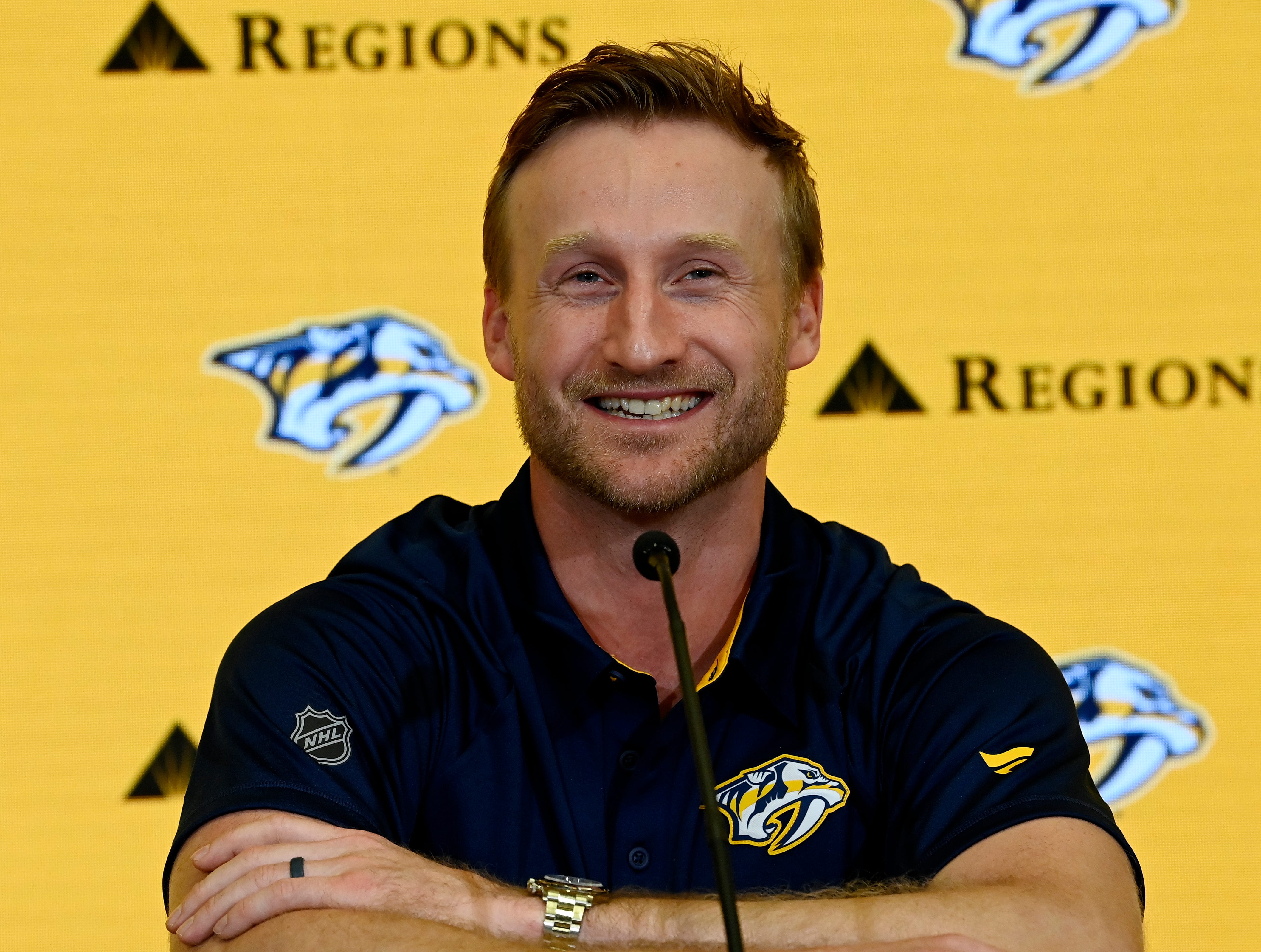 Nashville Predators' Steven Stamkos adjusting to new logo, but ready to get back to center