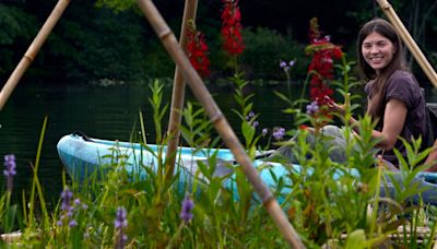 A close up look at Roger Williams Park's floating wetlands