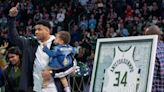 Giannis Antetokounmpo welcomes new Bucks coach Adrian Griffin to family featuring cute photo of son