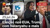 Trump se reunirá com Netanyahu; Maduro bloqueia sites; Janja nas Olimpíadas e mais | UOL News 23/07/24