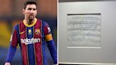 Napkin used by Barca to complete Messi transfer aged 13 sells for £760,000