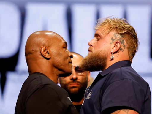 Mike Tyson, Jake Paul meet face to face in New York ahead of July 20 boxing match in Texas