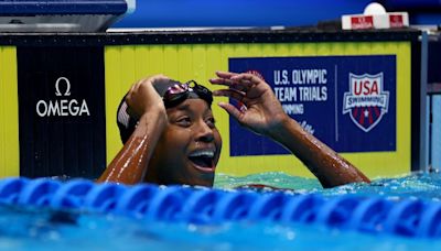 Simone Manuel wins 50m freestyle at US Olympic swimming trials as she continues return from overtraining syndrome