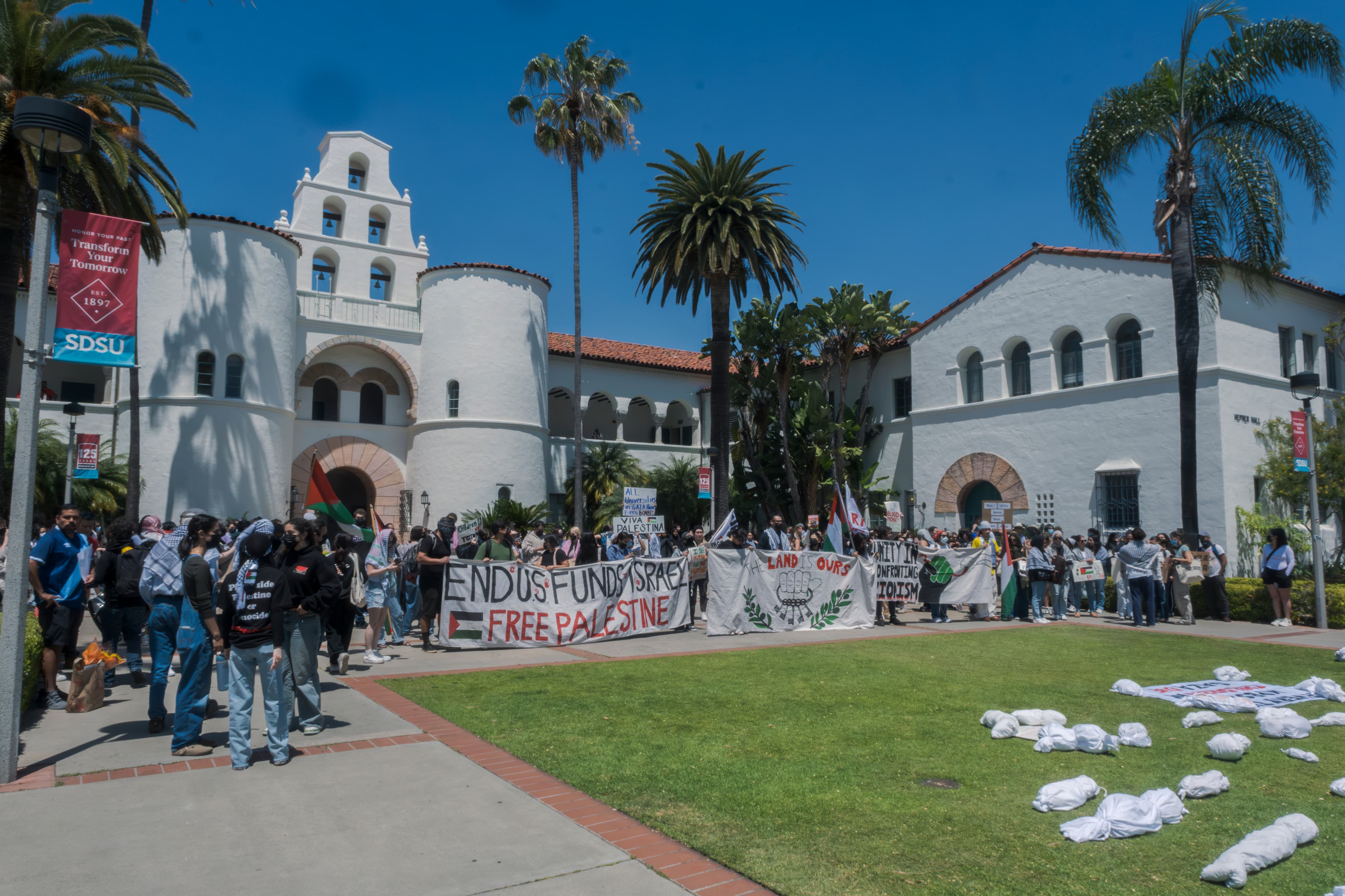 San Diego State University students stage walkout, call to divest from Israel