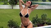 Nicole Scherzinger shows off her stunning body in black bikini