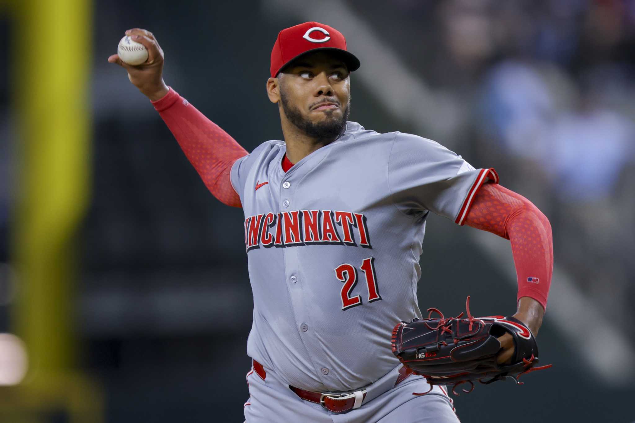 Reds starter Hunter Greene limits Rangers to 1 hit over 7 scoreless innings. They hold on to win 8-4