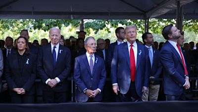 Trump-Harris Encounter At Ground Zero 9/11 Memorial Caught By TV Cameras