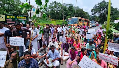 Tribespeople block road at Adimaly seeking solution to wild elephant attacks