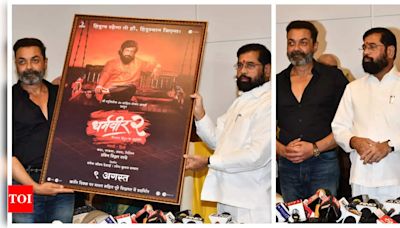 Bobby Deol, CM Eknath Shinde unveil the poster of 'Dharamveer 2' - See photos | - Times of India