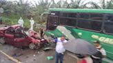 Un fallecido en choque entre auto y bus en la vía Esmeraldas-Quinindé