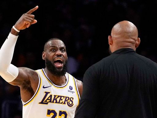 LeBron James explodes on Darvin Ham during Lakers' Game 4 victory over the Nuggets