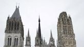 Fire breaks out in the spire of the medieval cathedral in the French city of Rouen