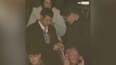 Harry Styles shares mints with Mick Harford in stands at Luton Town vs Man United