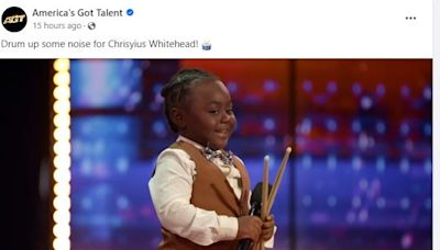 Chrisyius Whitehead, 5-year-old drummer from Sopchoppy wows America's Got Talent