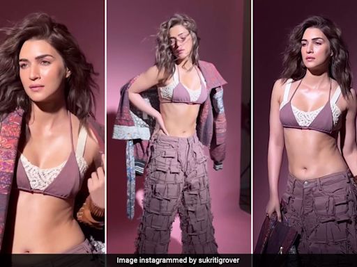 Kriti Sanon Layered Bralettes, Frayed Cargo Trousers And A Bomber Jacket To Boho Chic Heights