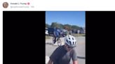 Trump posts fake video on Truth Social of him hitting Biden in the head with a golf ball and knocking him off his bike