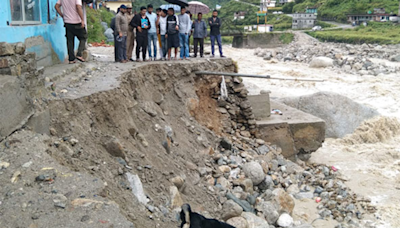 Uttarakhand: Budhakedar-Jhala road in Tehri Garhwal damaged due to heavy rain