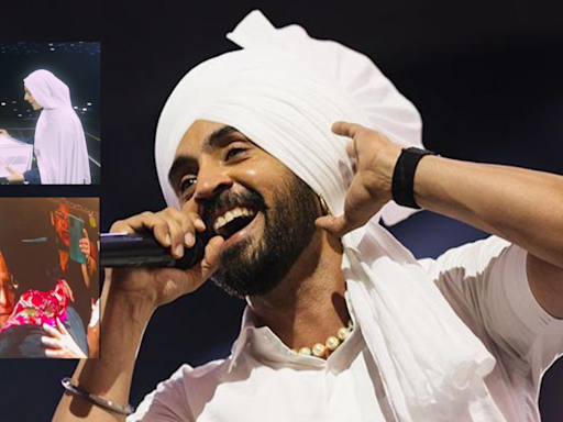 Diljit Dosanjh’s Manchester Concert Is Winning Hearts; Gifts Pakistani Fan Shoes, Introduces Mother & Sister