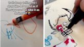 A professional artist keeps blowing up on TikTok, but viewers can't decide if he's truly talented or simply scribbling