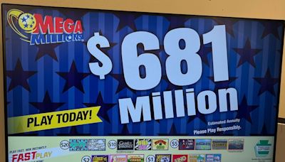 Mega Millions jackpot soars to $681 million ahead of tonight's drawing