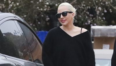 Only Lady Gaga Could Make a Black Sweater Dress Look This Edgy